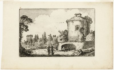 Paisagem com uma torre redonda de Jan van de Velde II