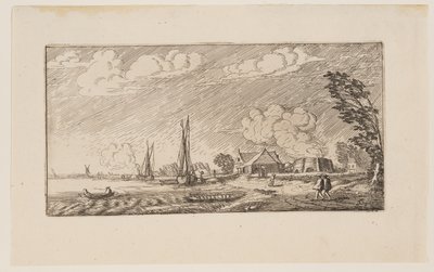 Lime-Kiln em tempo de tempestade, de Six Landscapes de Jan van de Velde II