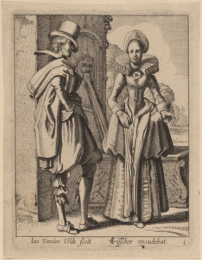 Duas figuras em traje de Jan van de Velde II