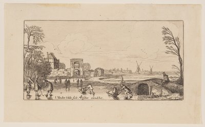 Paisagem de inverno, de Seis Paisagens de Jan van de Velde II