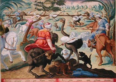 Mouros sobre avestruzes de caça, placa 62 de 