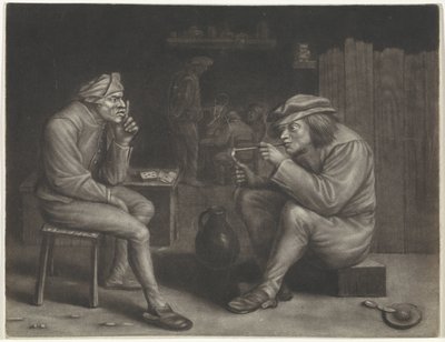 Cena de bar com homem acendendo um cachimbo de Jan van der Bruggen