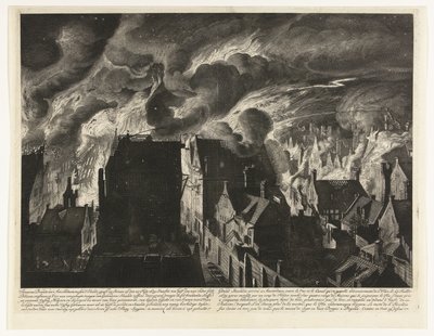Extinguir o fogo pesado em Elandsgracht, 1679
Swaaren brandt, tot Amsterdam, tussen d