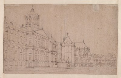 Praça Dam com a nova Câmara Municipal de Jan van der Heyden
