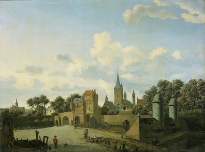 A Igreja de São Severino em Colônia em um cenário imaginário de Jan van der Heyden
