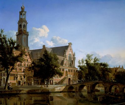 Vista do Westerkerk, Amesterdão de Jan van der Heyden