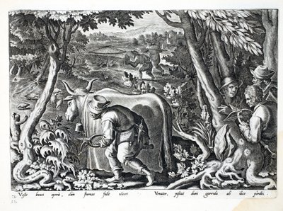 Caça para estorninhos e perdizes, ilustração de &39;Venationes, Ferarum, Avium, Piscium&39; (de caça: feras, pássaros, peixes), gravada por Jan Collaert (1566-1628), pub. por Phillipus Gallaeus, A de Jan van der Straet