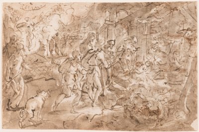 Adoração dos pastores de Jan van der Straet, called Stradanus