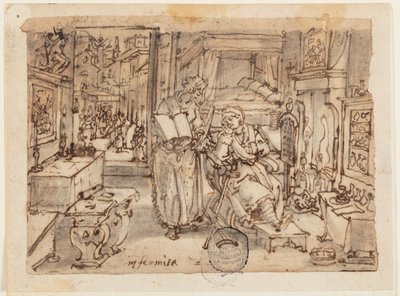 Página de um caderno de desenho; Enfermidade de Jan van der Straet, called Stradanus