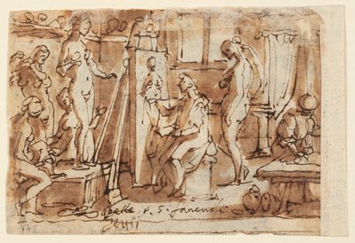 À direita: pintura de Helen Zeuxis Verso: Eis o Homo de Jan van der Straet, called Stradanus