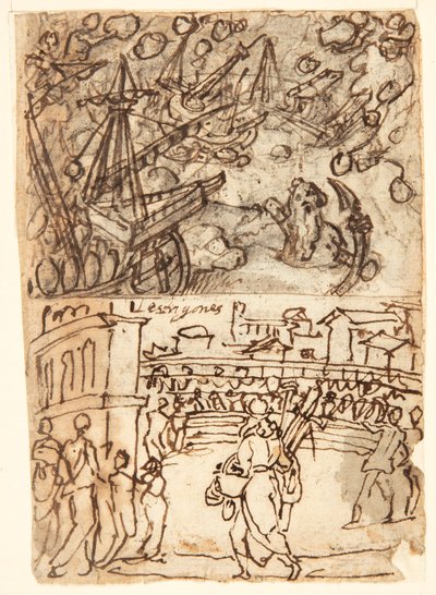 Página de caderno com Ciclope de Jan van der Straet, called Stradanus