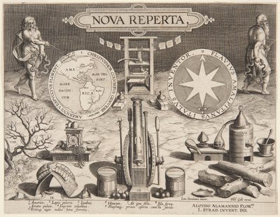 Página de título de "Nova Descoberta" de Jan van der Straet, called Stradanus