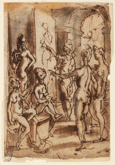 Zeuxis pintando Helena de Jan van der Straet, called Stradanus
