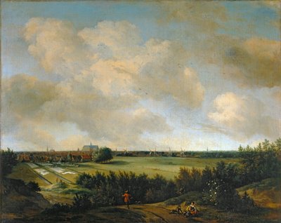 As lavadeiras de Overveen, perto de Haarlem ... de Jan van der the Elder Meer