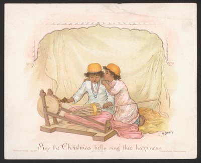 Cartão de Natal (chromolitho) de Jane M. Dealy