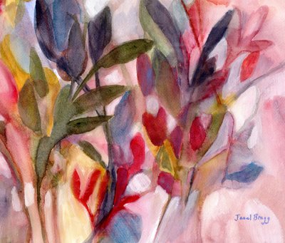 Botânica com Alegria para Todas as Estações, c.2022 (aguarela sobre papel) de Janel Bragg