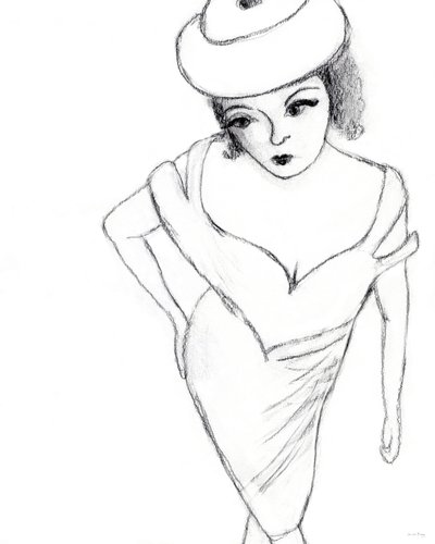 Fashion Molly, 2023 (lápis sobre papel) de Janel Bragg