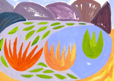 The Night Loch,1996 (guache no papel) de Janet McKenzie