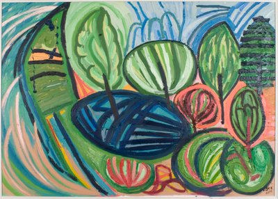 Wormiston Wood, verão de 2007 (óleo sobre tela) de Janet McKenzie
