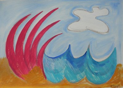 Wormiston sea, 2013 (guache e aguarela sobre papel) de Janet McKenzie