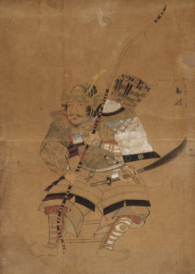 Modelo de esboço para retratos de Minamoto Tametomo de Japan, Edo period