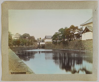 Imperial Castle, Tóquio, Japão (foto a p/b colorida à mão) de Japanese Photographer