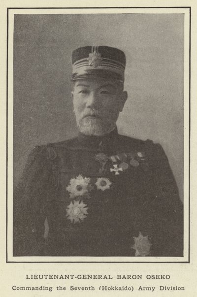 Tenente-General Baron Oseko, Comandando a Sétima Divisão do Exército (Hokkaido) de Japanese Photographer