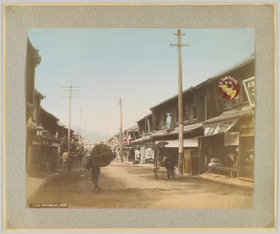 Motomachi, Kobe, Japão (foto colorida à mão em preto e branco) de Japanese Photographer