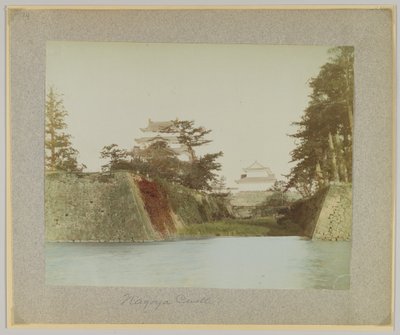 Castelo de Nagoya, Japão (foto a p/b colorida à mão) de Japanese Photographer