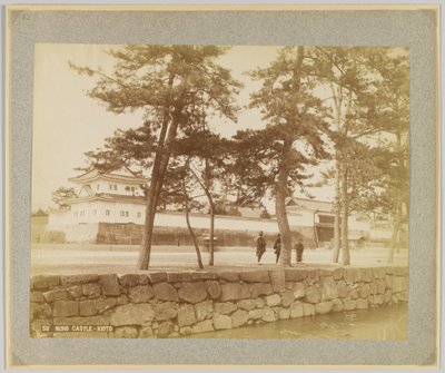 Nijō Castelo, Kyoto, Japão (foto a p/b) de Japanese Photographer