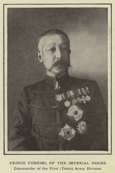 Príncipe Fushimi, da Casa Imperial, Comandante da Primeira Divisão do Exército (Tokio) de Japanese Photographer