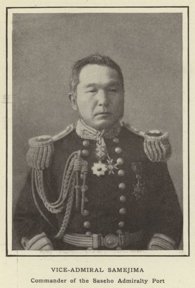Vice-almirante Samejima, comandante do porto do almirantado de Saseho de Japanese Photographer