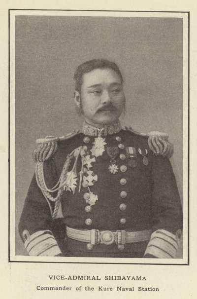 Vice-almirante Shibayama, comandante da Estação Naval de Kure de Japanese Photographer