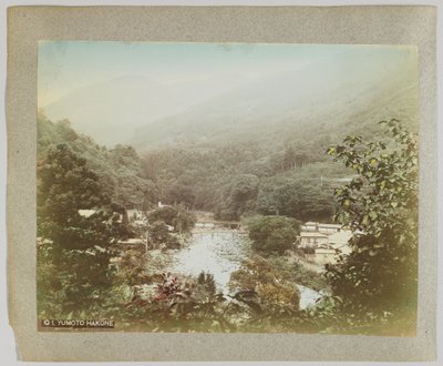 Yumoto Hakone, Prefeitura de Kanagawa (foto colorida à mão a p/b) de Japanese Photographer