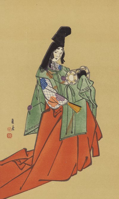 Um Shirabyoshi, na Era do Governo Kamakura (chromolitho) de Japanese School