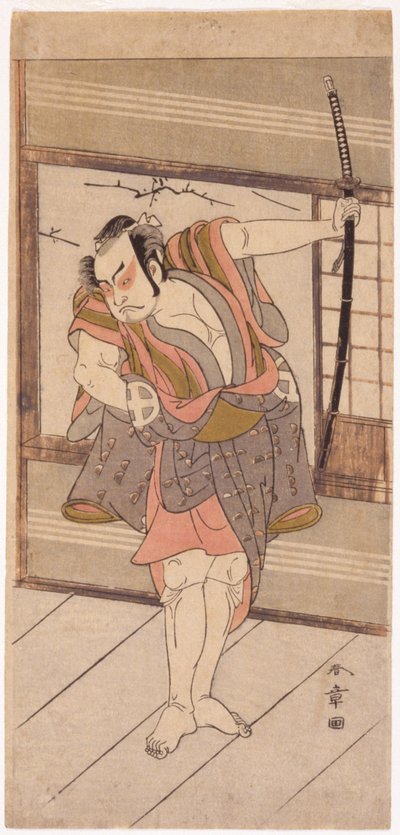 Actor Com Espada (impressão em bloco de madeira) de Japanese School