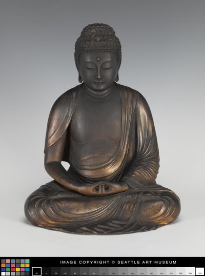 Buda Amida em um pedestal de lótus de Japanese School