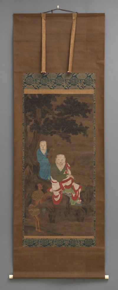 Pintura Budista de 3 Figuras, início do século XVIII de Japanese School