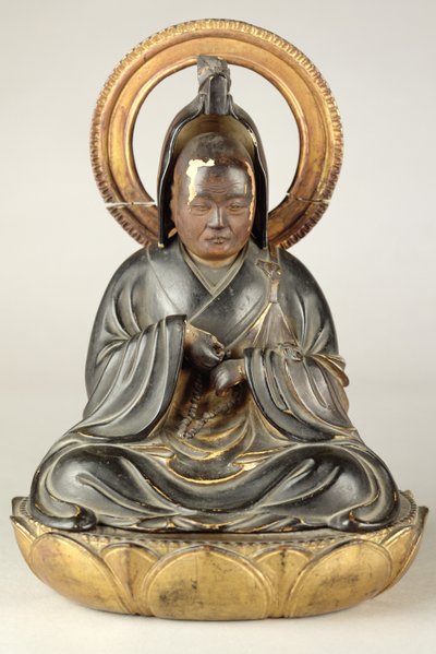 Abade budista (madeira envernizada) de Japanese School