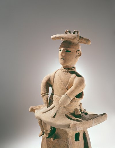 Figura infantil, período arcaico (terracota) de Japanese School