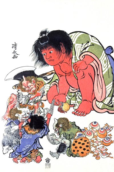 Demónios, meados do século XIX (gravura) de Japanese School