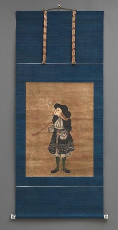 Merchant holandês, início do século XVIII (aguarela com botões de cerâmica) de Japanese School