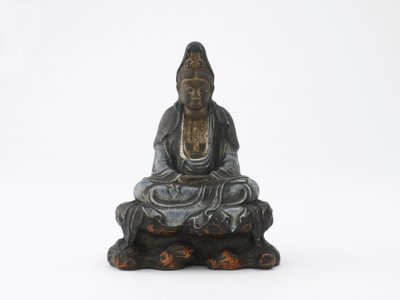 Imagem de Kannon sentado, Kyoto, Kyoto-fu, período de Edo ou era de Meiji (cerâmica) de Japanese School