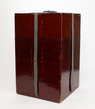 Caixa de armazenamento interna para jarros de armazenamento de folhas de chá e acessórios, 1615-1868 de Japanese School