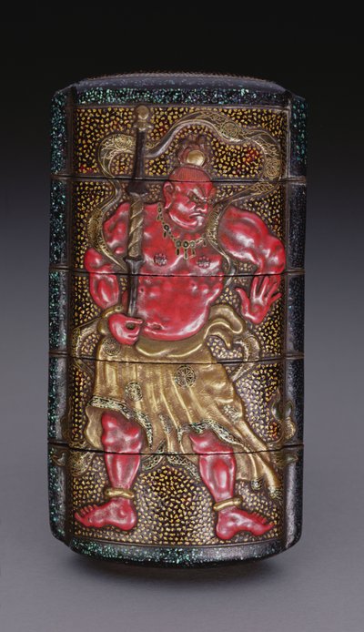 Inro decorado com Nio, período Edo (1615-1868) japonês (laca) de Japanese School