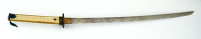 Katana, ou espada (aço, cobre, latão, pele de raio, madeira e tecido) de Japanese School