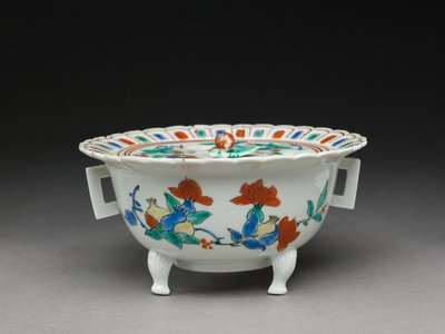 Tigela de Koro com tampa plana, artigos relacionados com Kakiemon de Japanese School