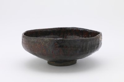 Tigela de chá rasa de Ohi ware, tigela de chá (hira jawan) de Japanese School