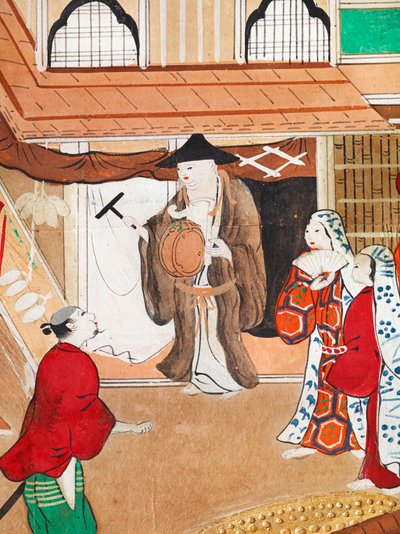 Osakazu Byobu - Biombo japonês de oito painéis (pintura) de Japanese School