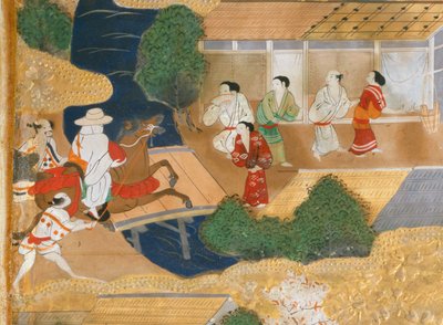 Osakazu Byobu - Biombo japonês de oito painéis (pintura) de Japanese School